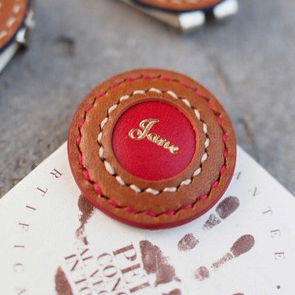 Premium Leather Golf Ball Marker SET OF 3! ! Made with 100% Full Grain Vegetable Tanned Leather