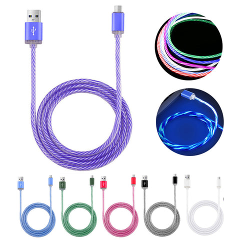 Luminous Glowing Micro USB Charger Cable For Android & iPhone