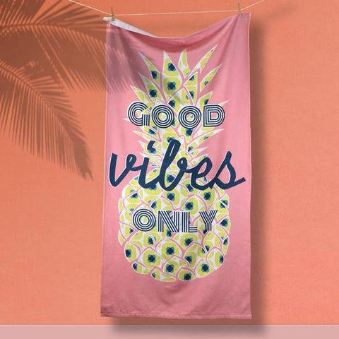 Good Vibes Only - Sunnies On Funny Beach Towel