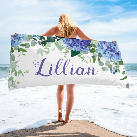 Personalized Beach Towels With Floral III08