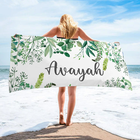 Personalized Beach Towels With Floral III09