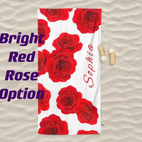 Personalized Beach Towels With Name II10- Rose