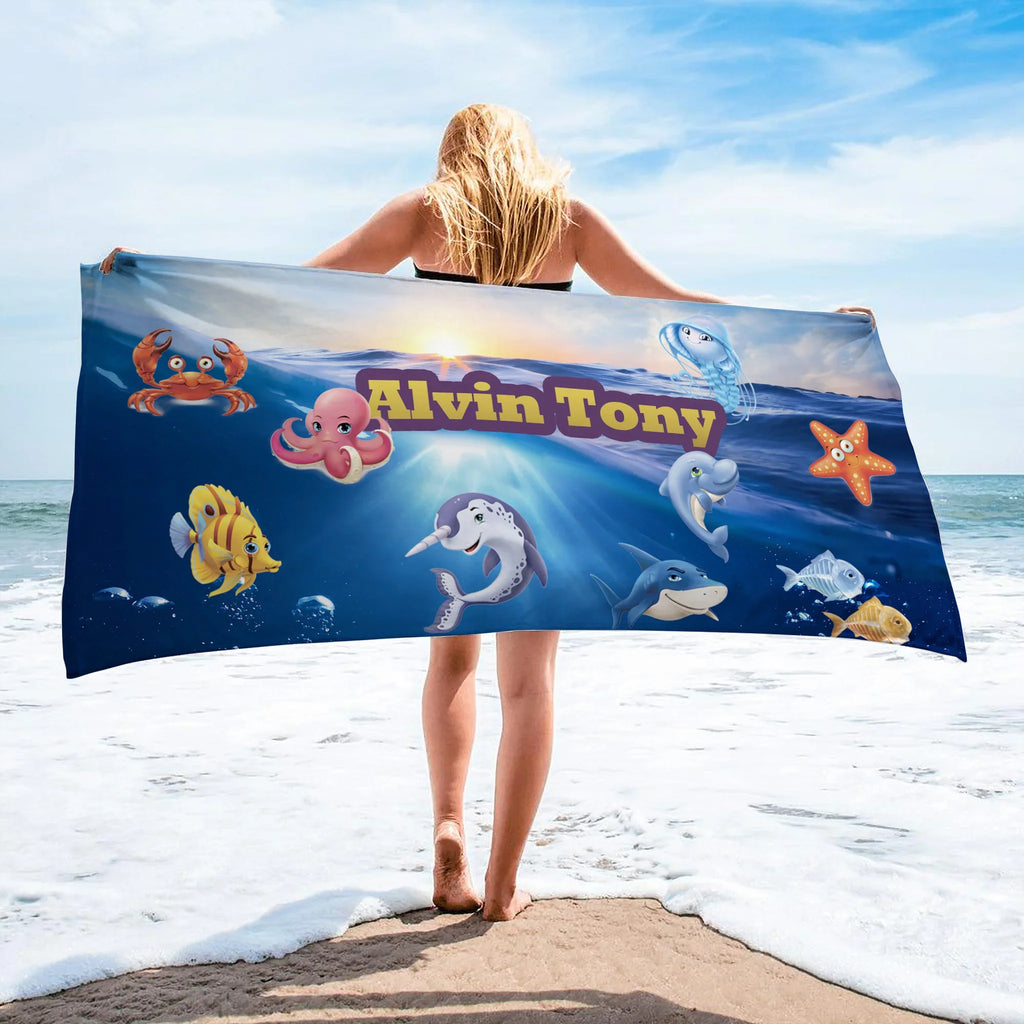 Personalized Beach Towels With Sea World III07