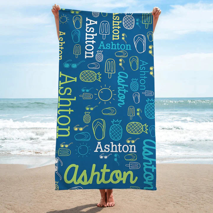 Personalized Beach Towels Word-Art II13